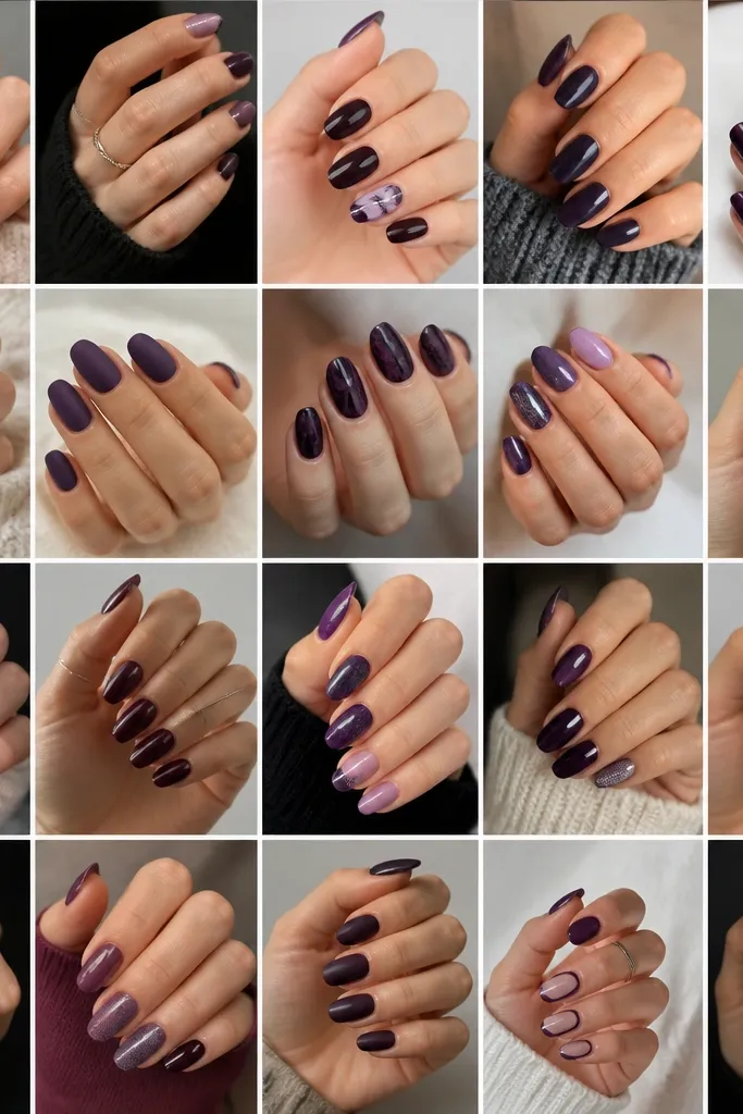 25 beginner Dark Purple Nails Ideas