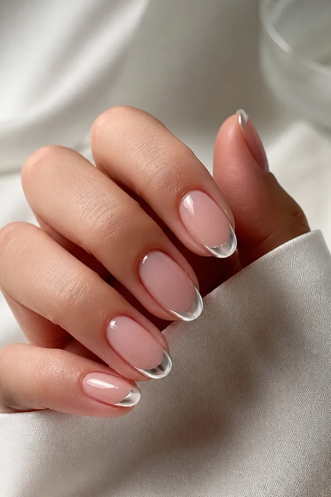 Easy French Chrome Nails for beginners